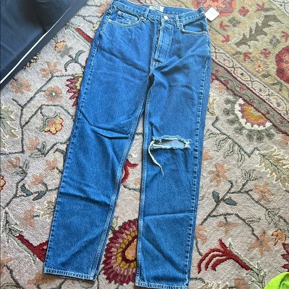 Free People Blue Straight Leg Jeans - Picture 1 of 6